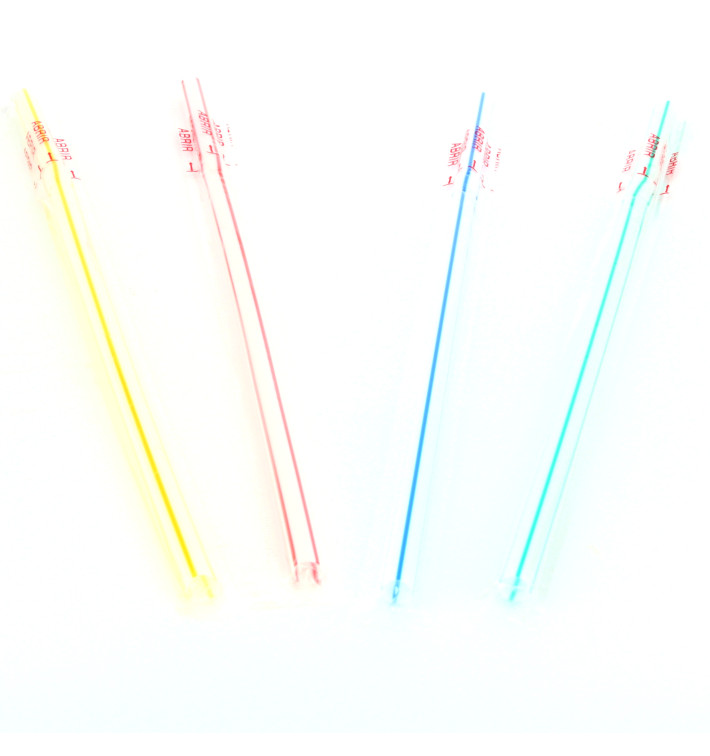 Plastic Straw Flexible PS Film Wrapped Ø0,6cm 23cm Plastic Straw Flexible PS Film Wrapped Ø0,6cm 23cm