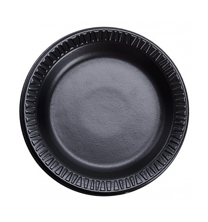 Foam Plate "Quiet Classic" Laminated Black Ø18 cm Foam Plate "Quiet Classic" Laminated Black Ø18 cm