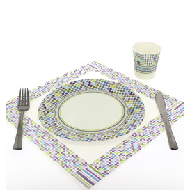 Paper Plate "Rayas y Topos" Design 23cm (8 Units) 