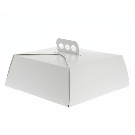 Paper Cake Box Square Shape White 24,5x24,5x10cm 