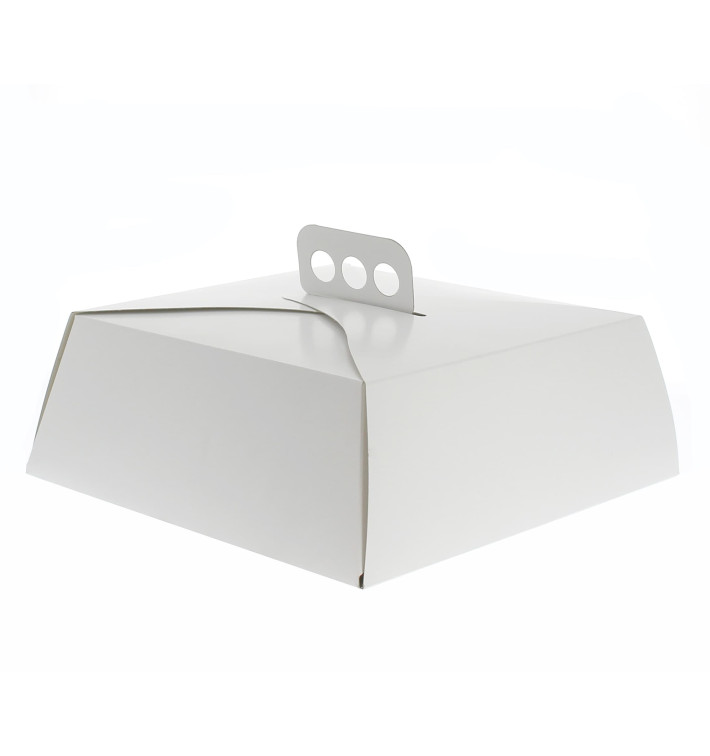 Paper Cake Box Square Shape White 24,5x24,5x10cm Paper Cake Box Square Shape White 24,5x24,5x10cm