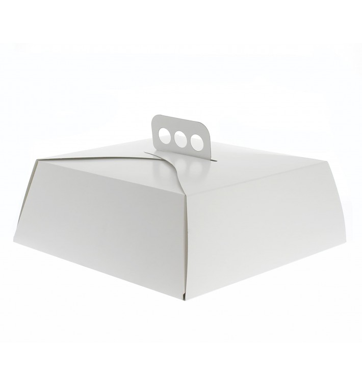 Paper Cake Box Square Shape White 27,5x27,5x10cm 