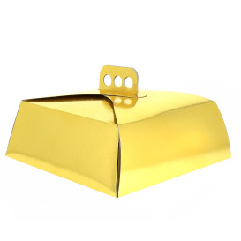 Paper Cake Box Square Shape Gold 24,5x24,5x10cm 