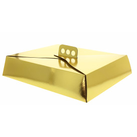 Paper Cake Box Square Shape Gold 26,5x35,5x8cm 