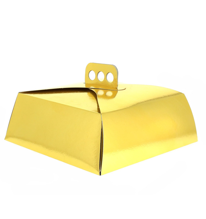 Paper Cake Box Square Shape Gold 34,5x34,5x10cm 