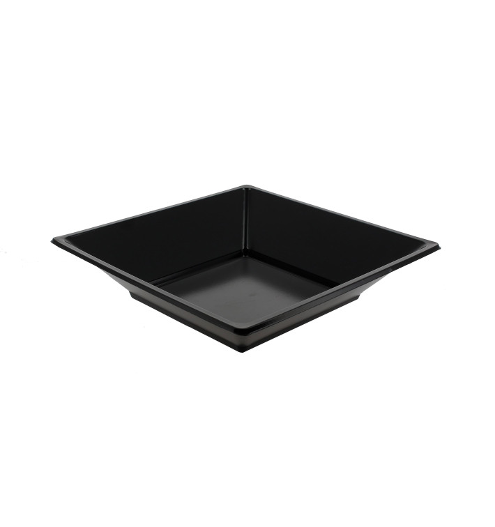 Plastic Plate Deep Square shape Black 17 cm 