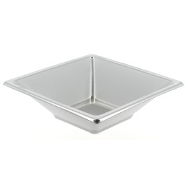 Plastic Bowl PS Square shape Silver 12x12cm 