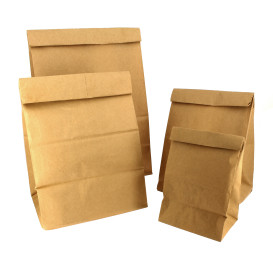 Paper Bag without Handle Kraft Brown 15+9x28cm (1000 Units)