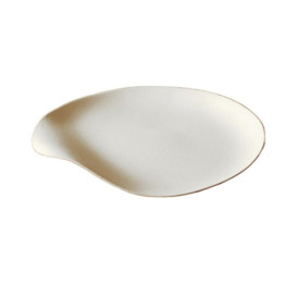 Sugarcane Plate Biodegradable White "Maru" L 