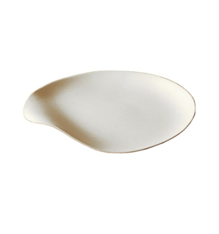 Sugarcane Plate Biodegradable White "Maru" L 