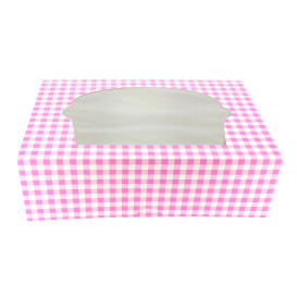 Paper Cupcake Box 6 Slots Pink 24,3x16,5x7,5cm (100 Units)