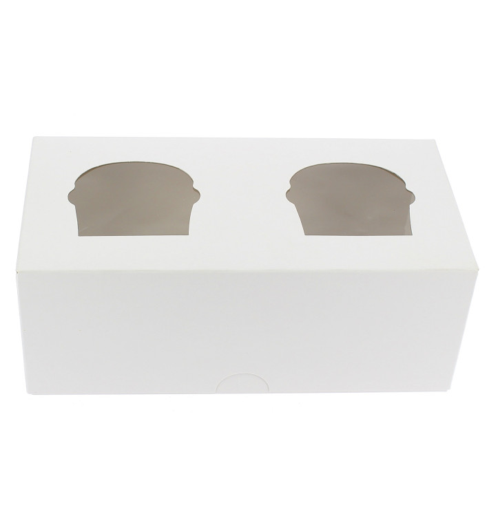 Paper Cupcake Box 2 Slot White 19,5x10x7,5cm Paper Cupcake Box 2 Slot White 19,5x10x7,5cm