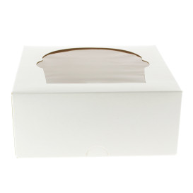 Paper Cupcake Box 4 Slot White 17,3x16,5x7,5cm (20 Units) 