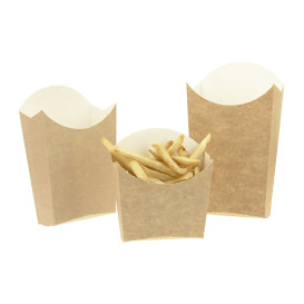 Paper French Fries Scoop Container Kraft Large size 8,2x3,3x14,9cm (400 Units)