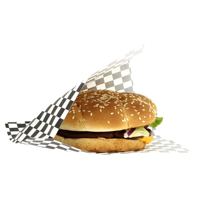 Paper Food Bag Grease-Proof Opened L Shape Black 16x16,5cm Paper Food Bag Grease-Proof Opened L Shape Black 16x16,5cm