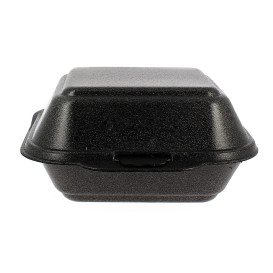Foam Burger Boxes Take-Out Large size Black (500 Units)