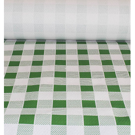 Paper Tablecloth Roll Green Checkers 1x100m. 40g (1 Unit) 