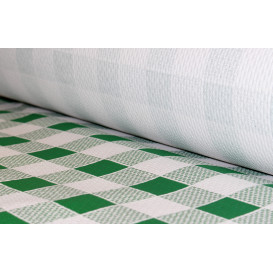 Paper Tablecloth Roll Green Checkers 1x100m. 40g 