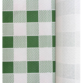 Paper Tablecloth Roll Green Checkers 1x100m. 40g (1 Unit) 