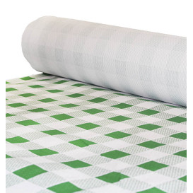 Paper Tablecloth Roll Green Checkers 1x100m. 40g (1 Unit) 