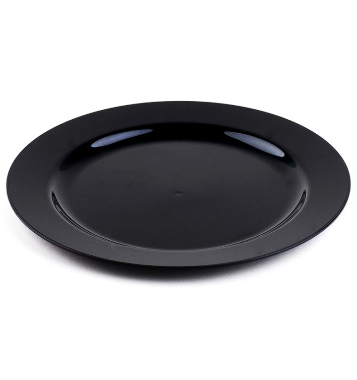 Plastic Plate Extra Rigid Black 26cm Plastic Plate Extra Rigid Black 26cm