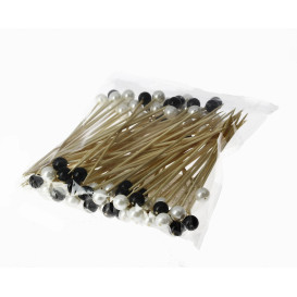 Bamboo Food Pick Pearl Design 9cm (10000 Units)