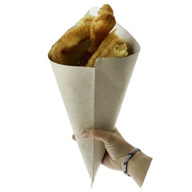 Paper Food Cone Natural 34cm 400g (200 Units)