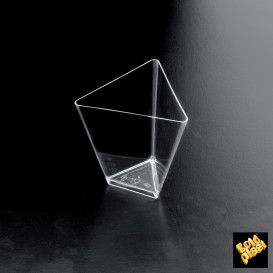 Tasting Plastic Bowl PS Triangle shape Clear 70 ml (500 Units)