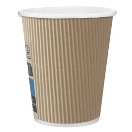 Paper Cup "Ripple Kraft" Brown 8 Oz/250ml Ø8cm (25 Units)