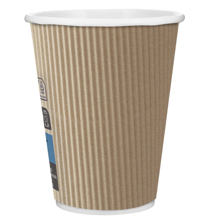 Paper Cup "Ripple Kraft" Brown 12 Oz/360ml Ø8,7cm (1000 Units)
