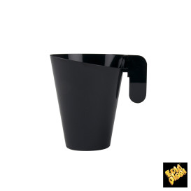 Plastic Cup "Design" Black 155ml (12 Units) 