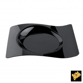 Plastic Plate "Forma" Black 28x23 cm (12 Units) 