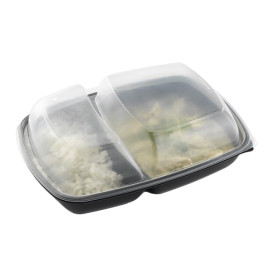 Plastic Lid for Deli Container PP Rectangular shape 2C Black 28x20cm (50 Units) 