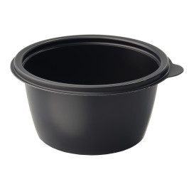 Plastic Deli Container PP Black 500ml Ø13cm 