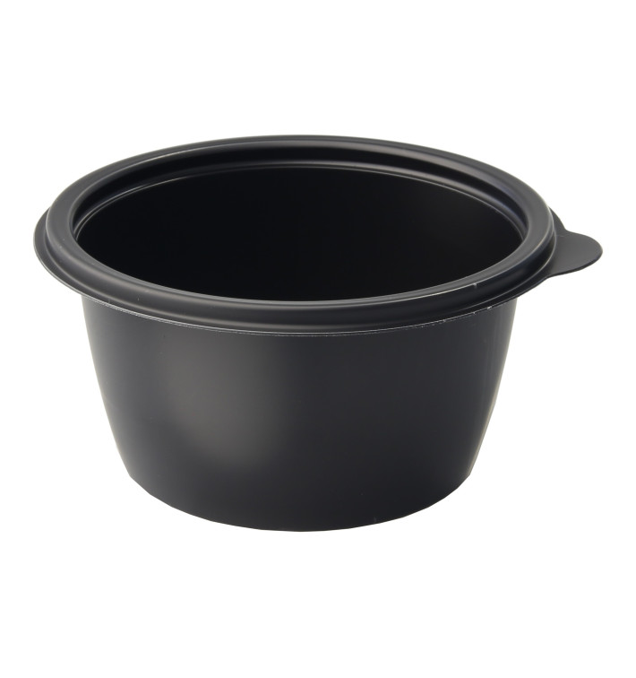 Plastic Deli Container PP Black 500ml Ø13cm Plastic Deli Container PP Black 500ml Ø13cm