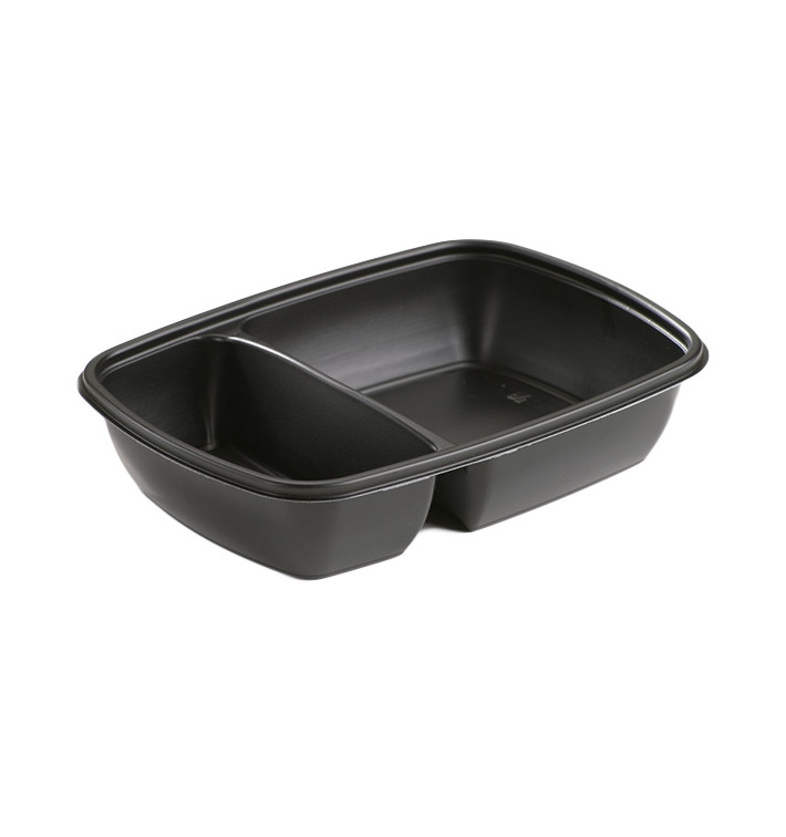 Plastic Deli Container PP 2C Black 900ml 23x16,5x5cm Plastic Deli Container PP 2C Black 900ml 23x16,5x5cm