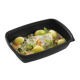 Plastic Deli Container PP Black 900ml 23x16,5cm (300 Units)