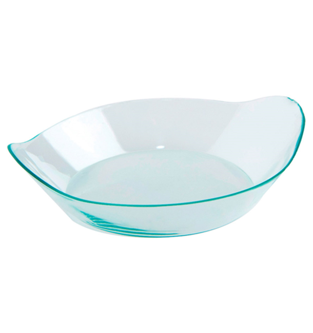 Tasting Plastic Bowl PS Flat "Ondas" Water Green 36ml 
