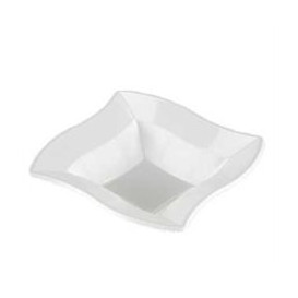 Plastic Bowl PS Square shape "Ondas" White 18x18cm 