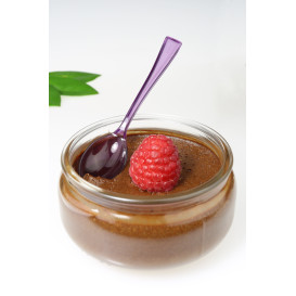 Plastic Spoon Premium Eggplant 16cm (10 Units) 
