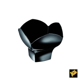 Tasting Plastic Bowl PS "Spring" Dessert Black 100 ml (25 Units) 