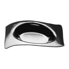 Tasting Plastic Plate PS Flat Black 8x6,6 cm (500 Units)