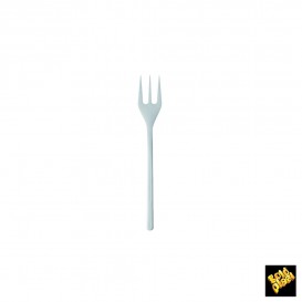 Plastic Tasting Mini Fork White 10cm (50 Units) 