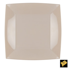 Plastic Plate Flat Beige "Nice" PP 23 cm (300 Units)