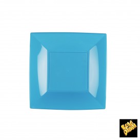 Plastic Plate Flat Turquoise "Nice" PP 18 cm (300 Units)
