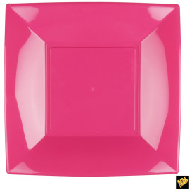 Plastic Plate Flat Fuchsia "Nice" PP 29 cm (12 Units) 