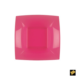 Plastic Plate Deep Fuchsia "Nice" PP 18 cm (25 Units) 