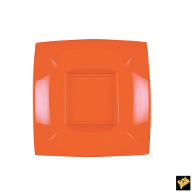 Plastic Plate Deep Orange "Nice" PP 18 cm (300 Units)