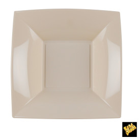 Plastic Plate Deep Beige "Nice" PP 18 cm (25 Units) 