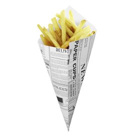 Paper Food Cone Grease-Proof "Times" 24cm 100g (250 Units)